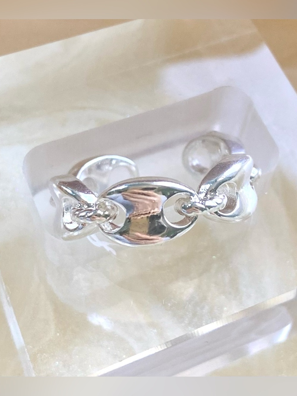Silver Link Ring - Polished Silver